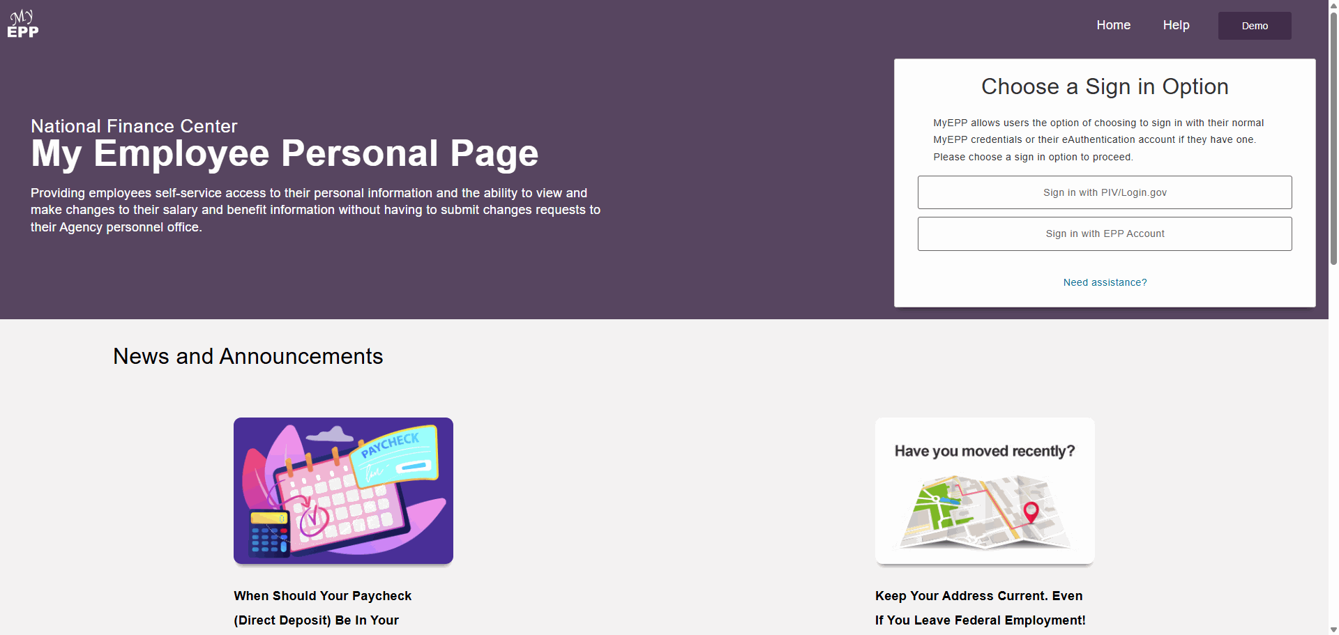 EPP Launch Pad Page